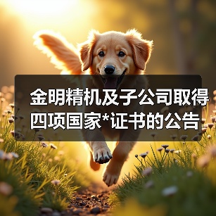 金明精机及子公司取得四项国家*证书的公告（图1）