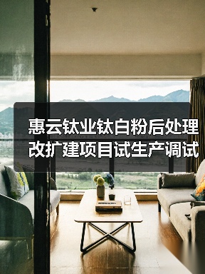 惠云钛业钛白粉后处理改扩建项目试生产调试启动 产能升级助竞争力（图2）