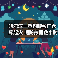 哈尔滨一塑料颗粒厂仓库起火 消防救援数小时(图2) 哈尔滨一塑料颗粒厂仓库起火 消防救援数小时(图2)
