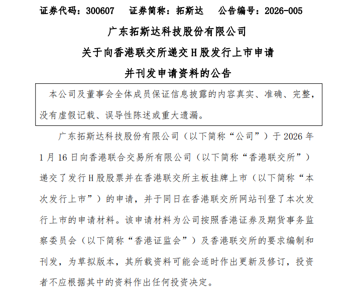 拓斯达冲刺港股：谋局“A+H”背后的转型与挑战(图1)